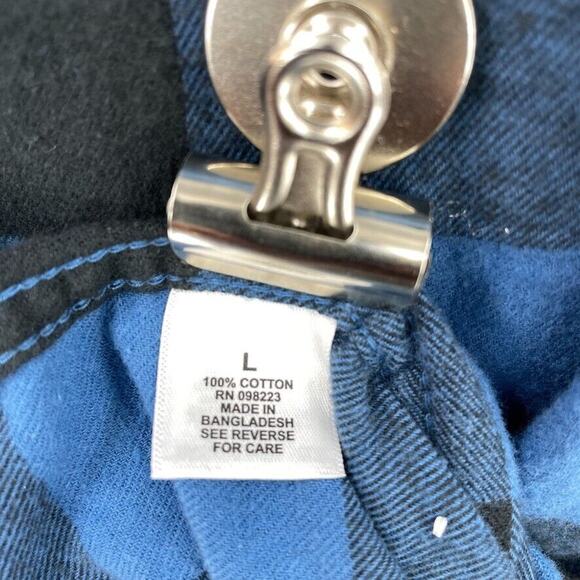 Magellan Button Up Shirt Mens Large Blue Plaid Long Sleeve Outdoor Workwear - Picture 3 of 7